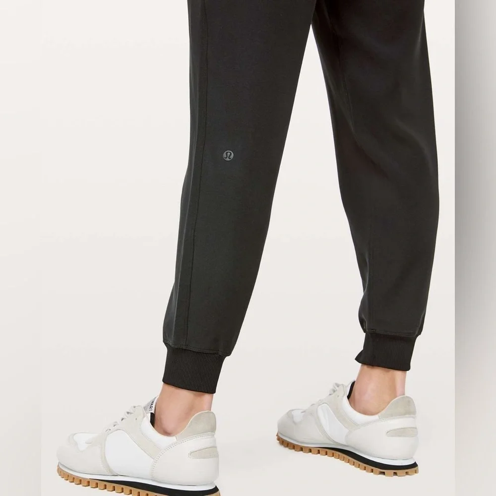 Lululemon Black Track Pants with Elastic Waistband and Ankle Cuffs